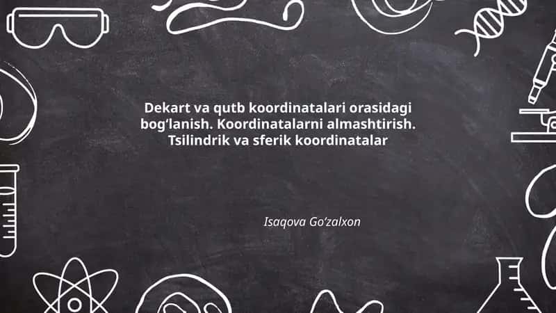 Dekart va qutb koordinatalari orasidagi bogʻlanish