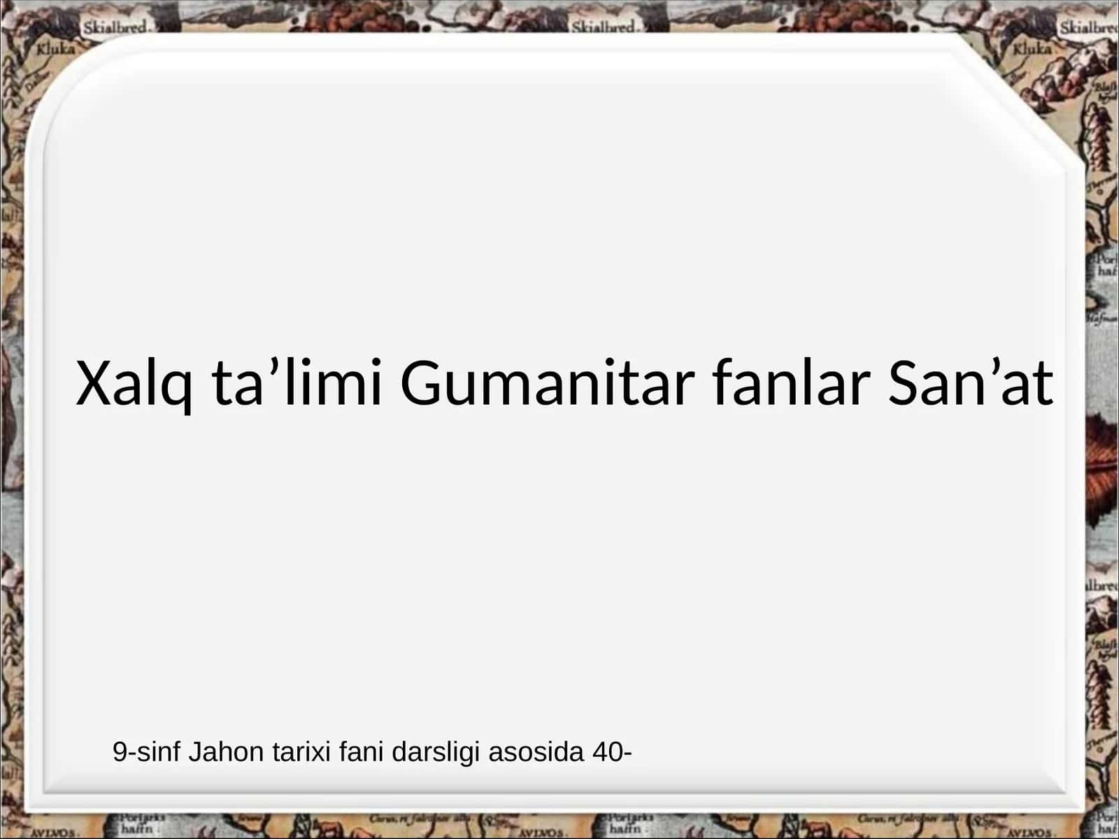 9-sinf Jahon tarixi fani darsligi