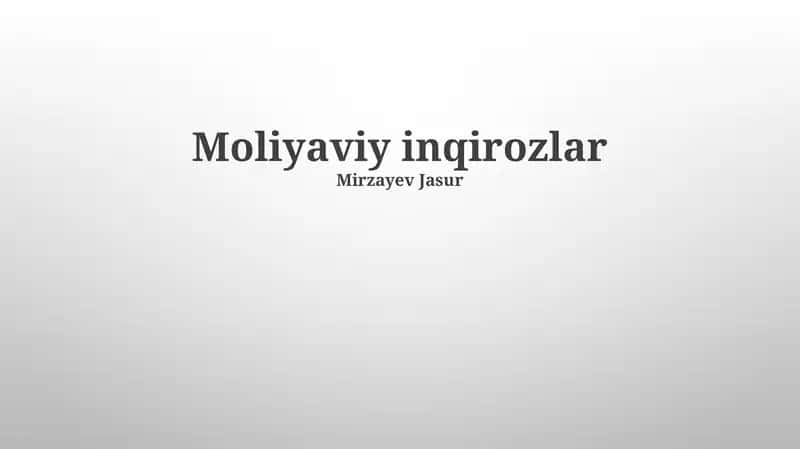 Moliyaviy inqirozlar