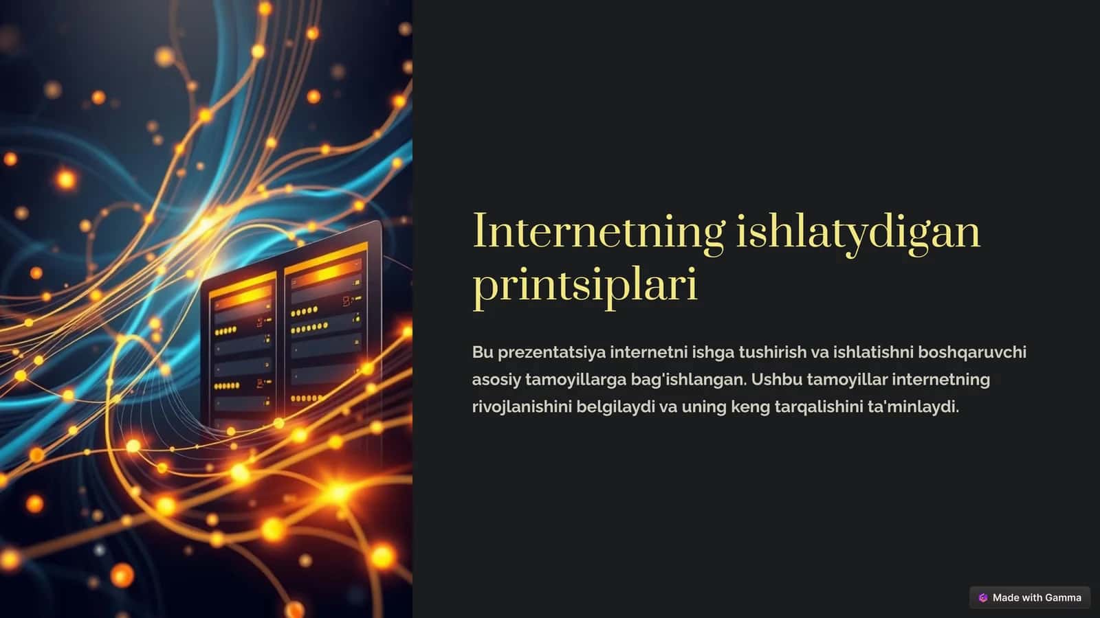 Internetning ishlatydigan printsiplari