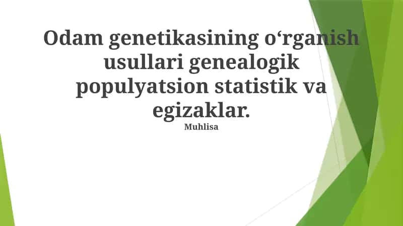 Egizaklarni o'rganish usullari
