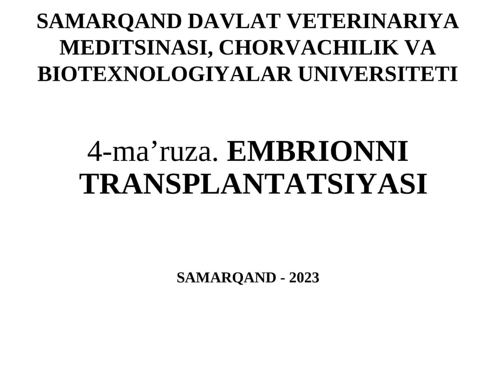 4-ma’ruza.EMBRIОNNITRANSPLANTATSIYASI