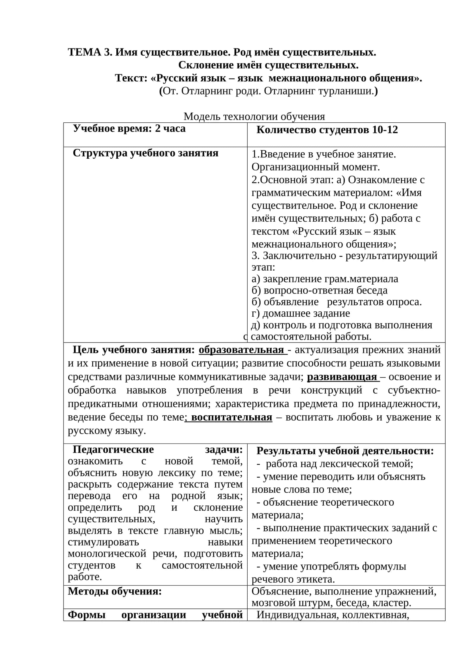 Имя существительное. Род имён существительных. Склонение имён существительных