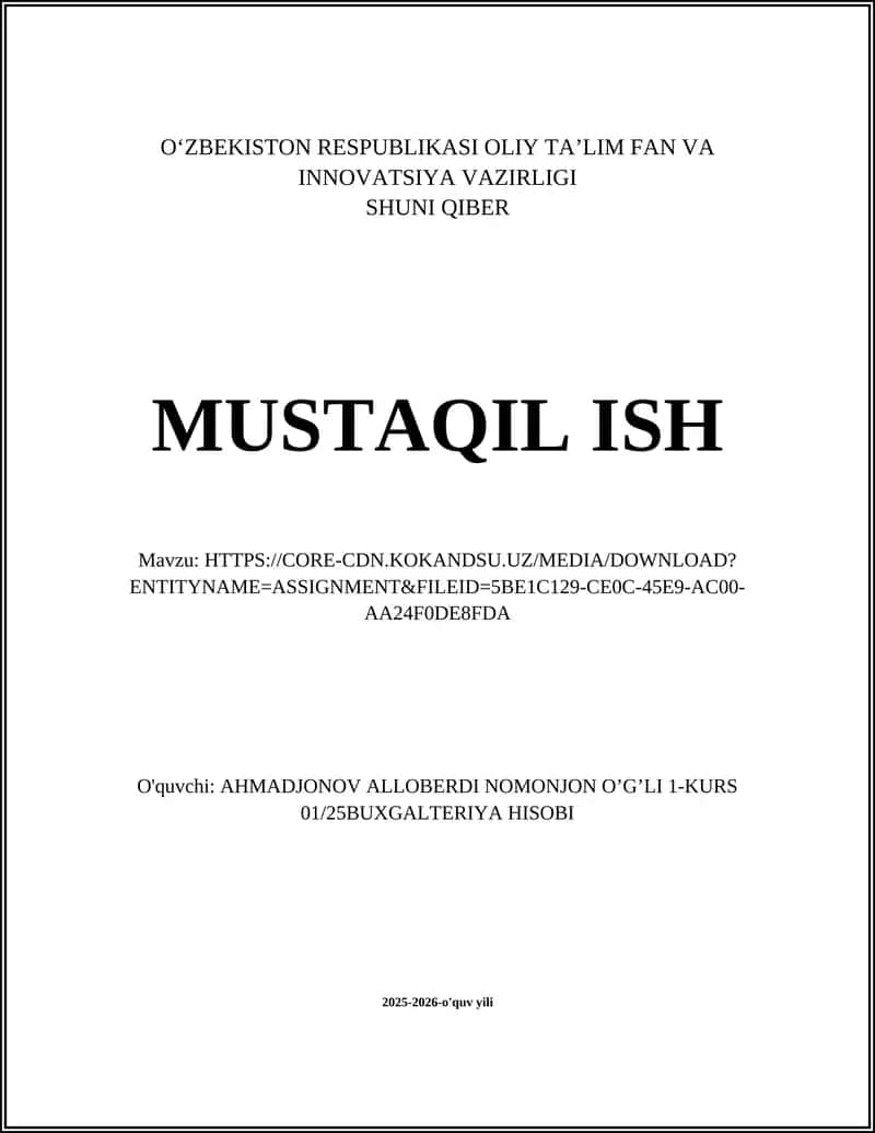 MUSTAQIL ISH