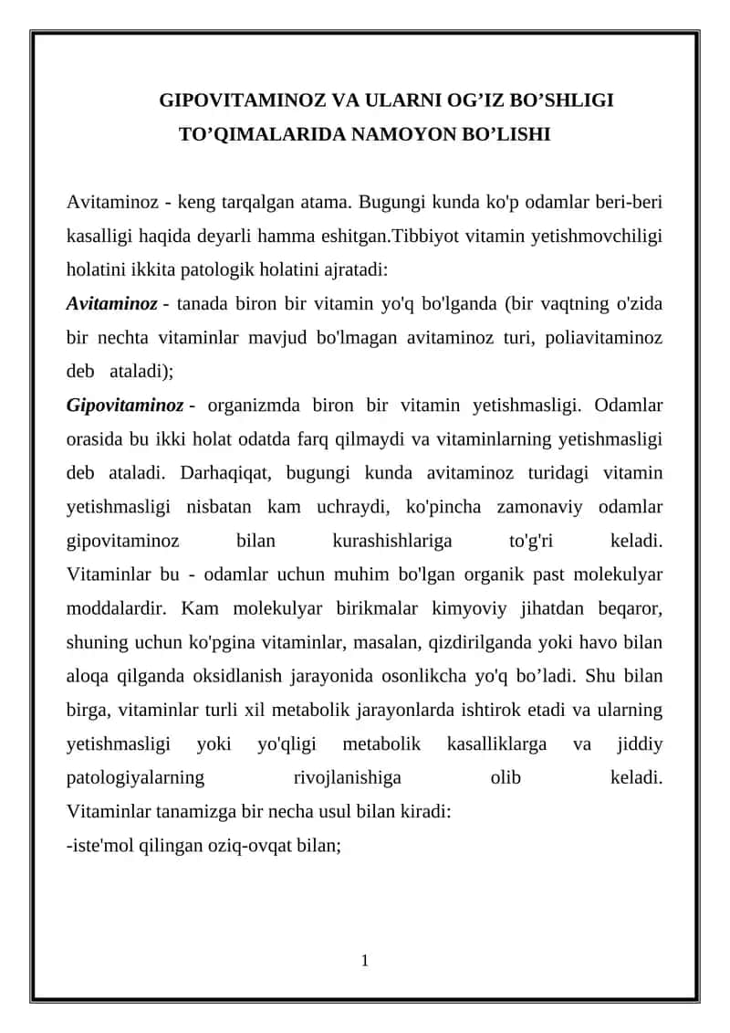 Vitaminlar