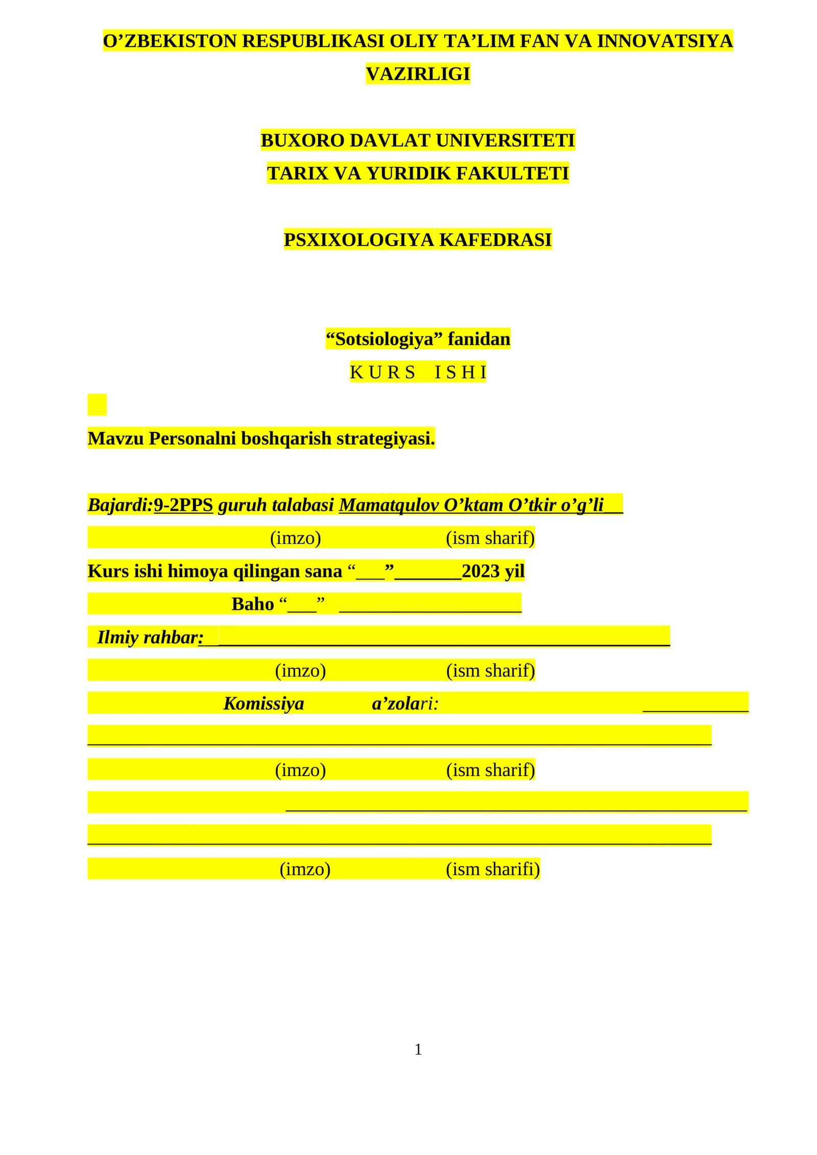 Personalni boshqarish strategiyasi