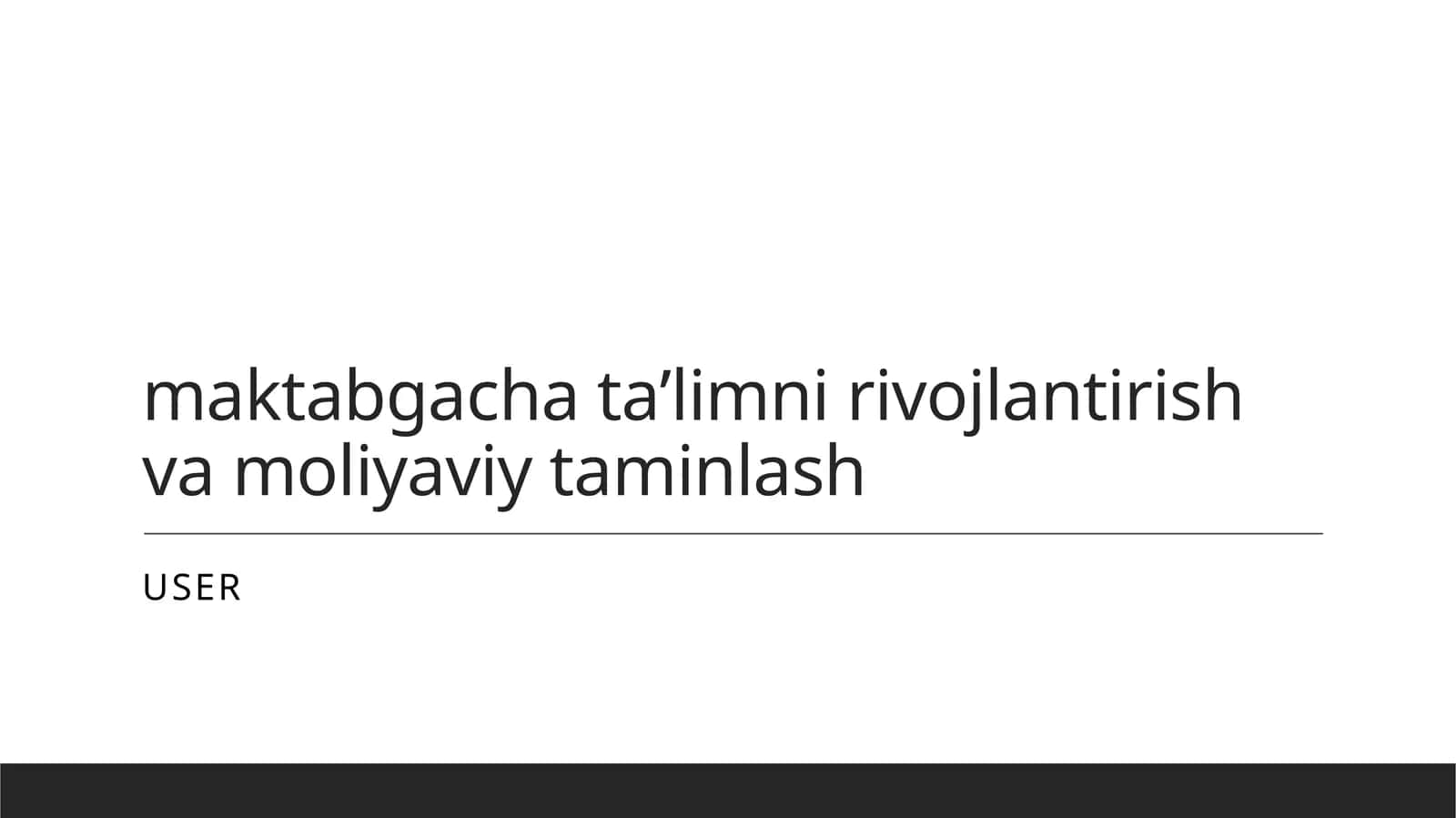 Rivojlanish poydevori