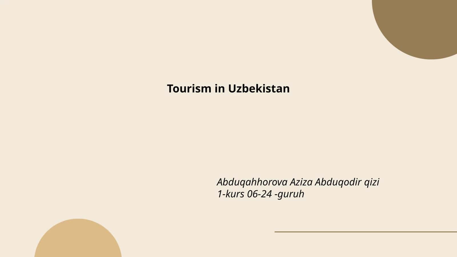 Tourism in Uzbekistan