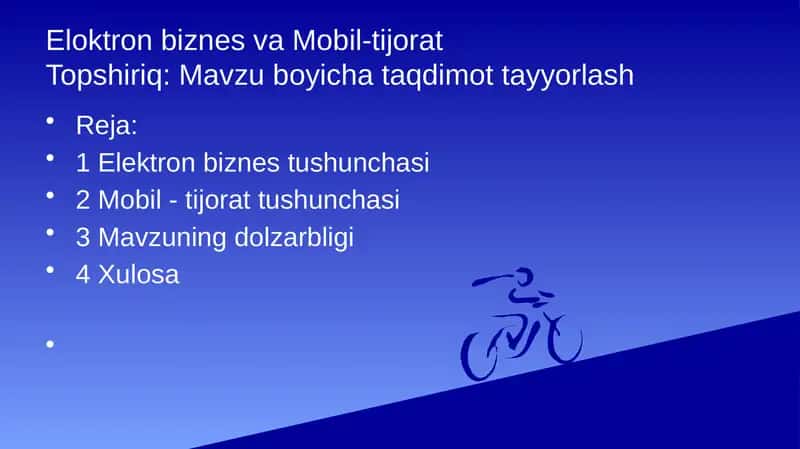 Elektron biznes va Mobil-tijorat
