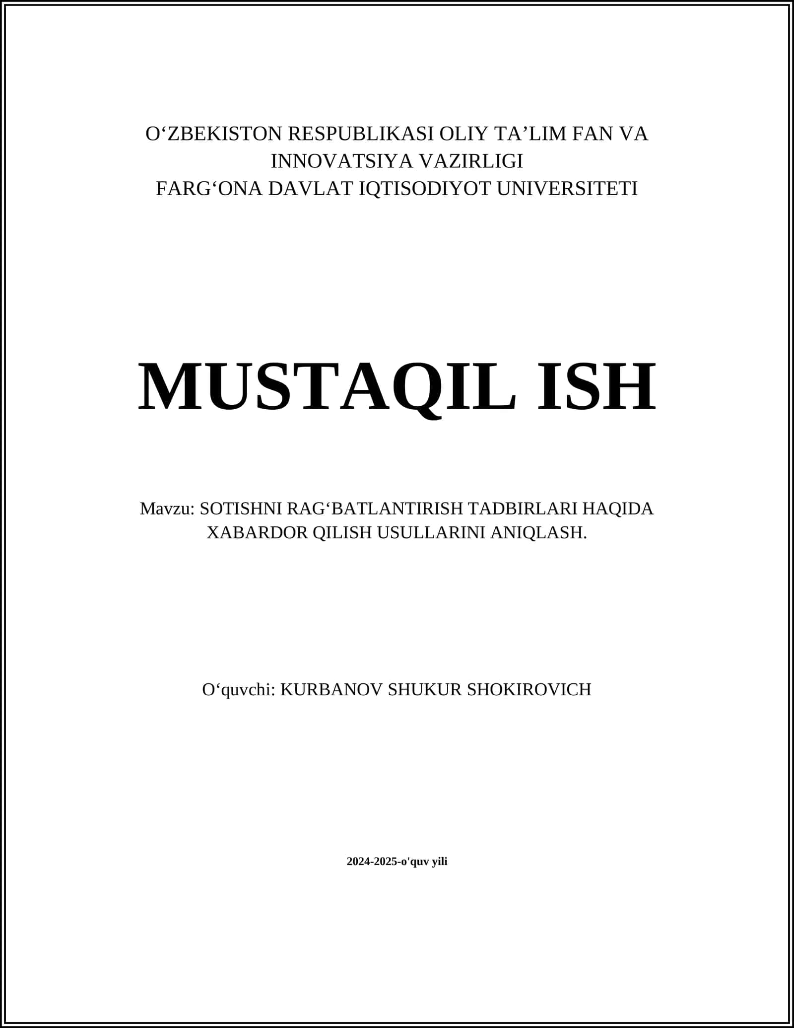 Ommaviy axborot vositalari orqali xabardor qilish