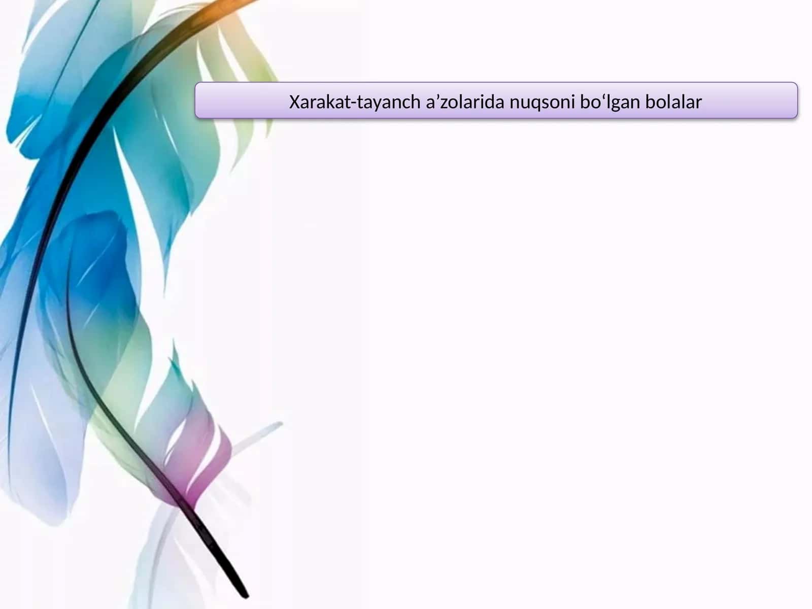 Xarakat-tayanch a’zolarida nuqsoni bo‘lgan bolalar