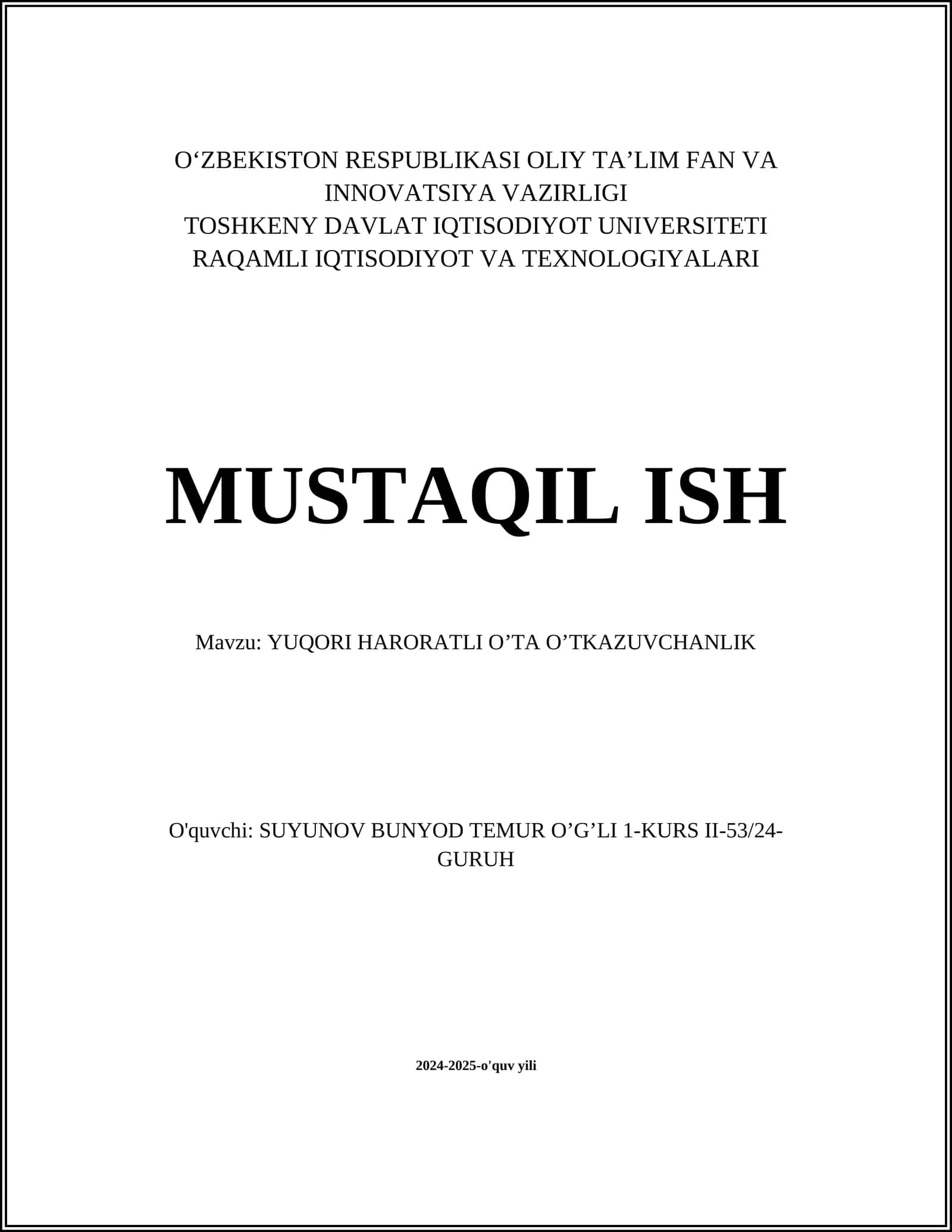Yuqori haroratli materiallar
