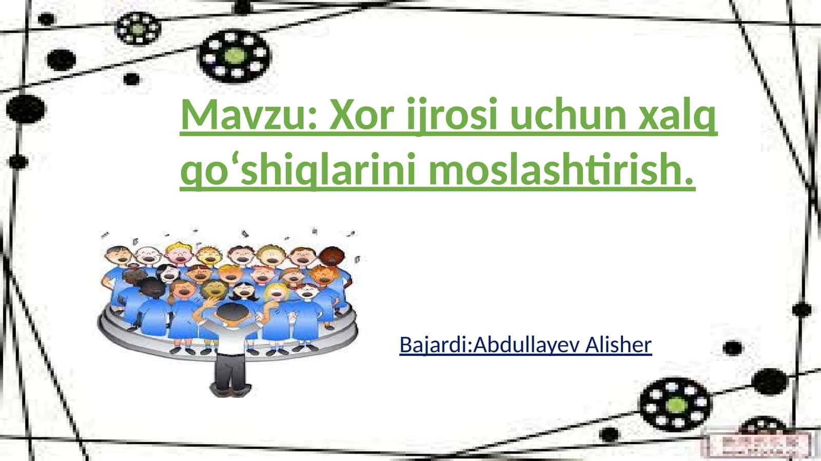 Xor ijrosi uchun xalq qo‘shiqlarini moslashtirish