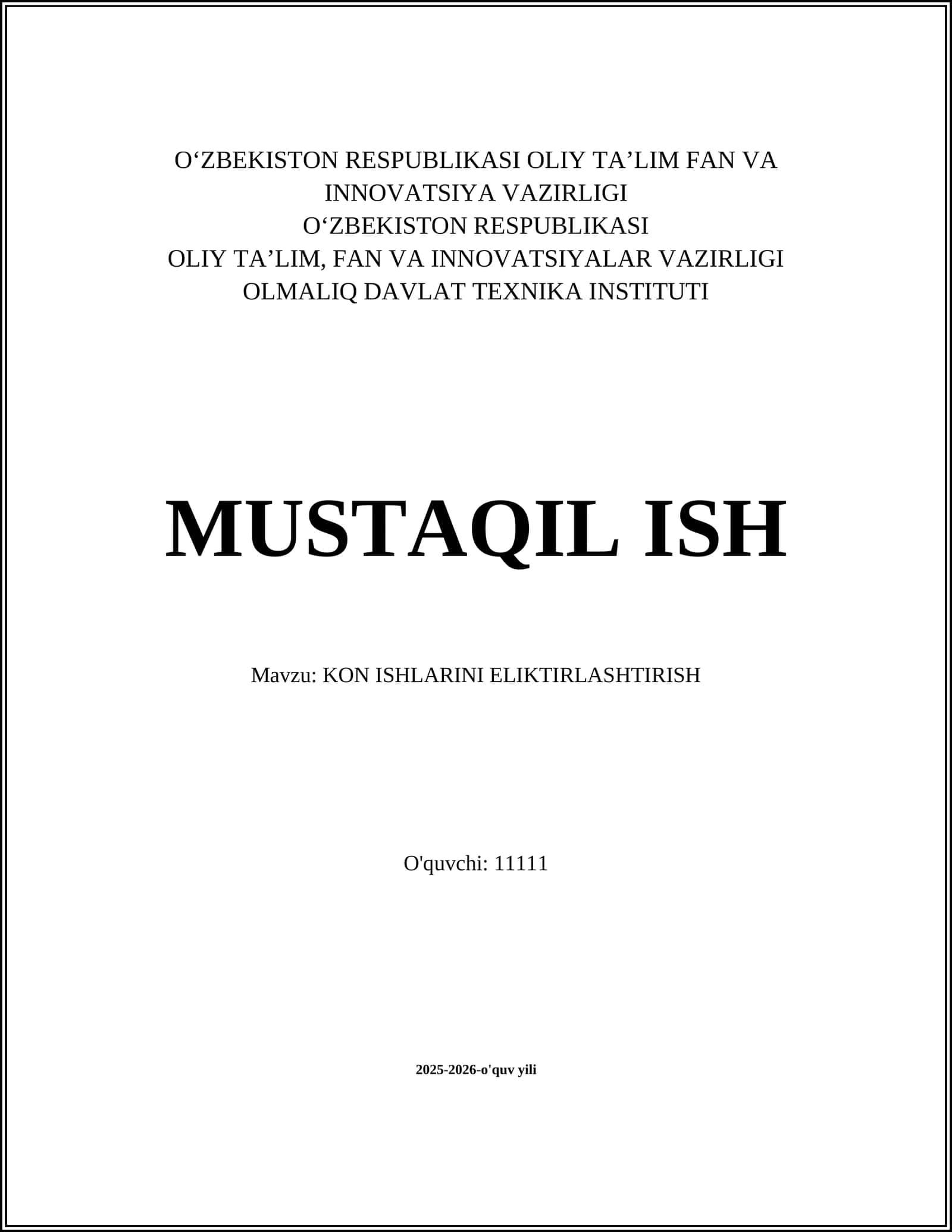KON ISHLARINI ELIKTIRLASHTIRISH