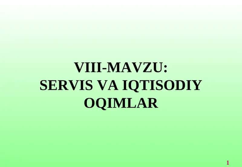 Logistik servis va uning darajasining asosiy tushunchalari