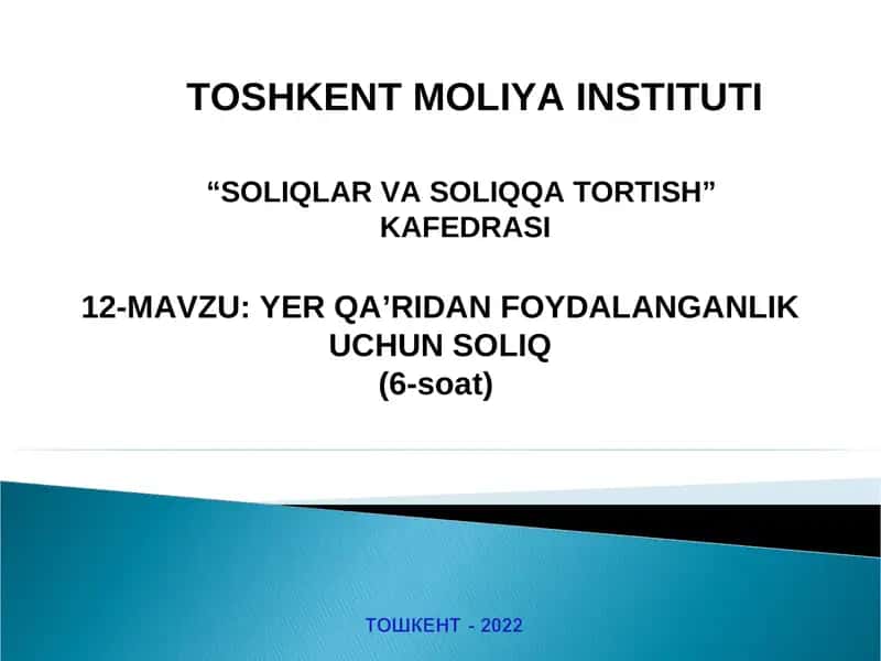 Yer qa’ridan foydalanganlik uchun soliq