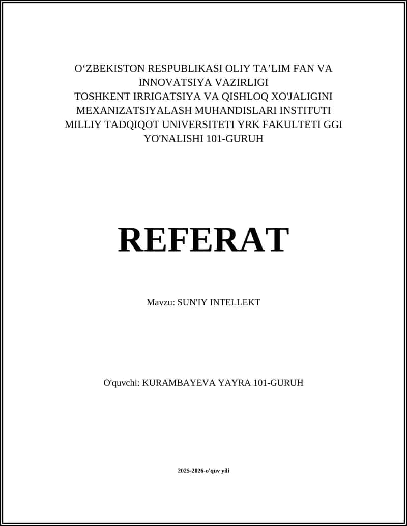 SUN'IY INTELLEKT