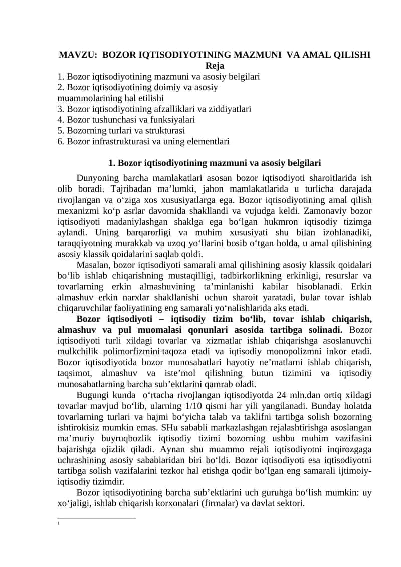 Bozor Iqtisodiyoti