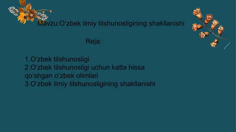 O‘zbek ilmiy tilshunosligining shakllanishi