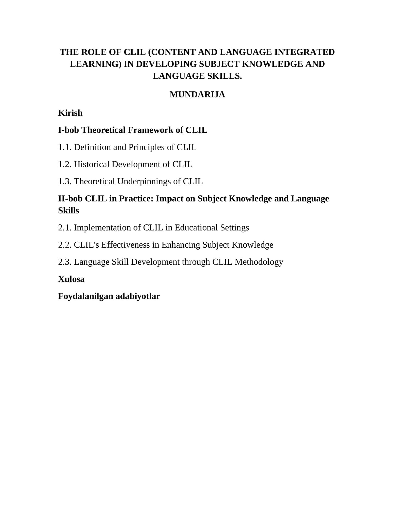 The role of CLIL in developing subject knowledge and language skills
