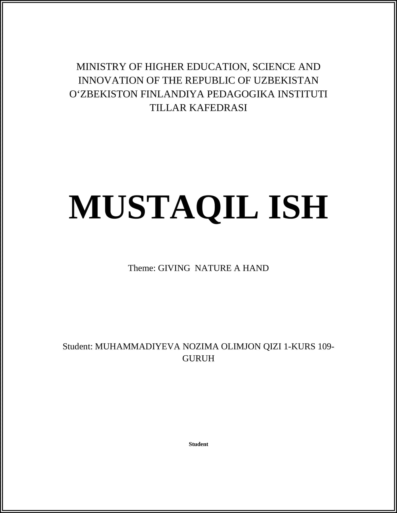 MUSTAQIL ISH