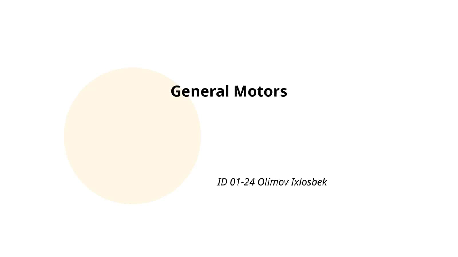 General Motorsning tarixi