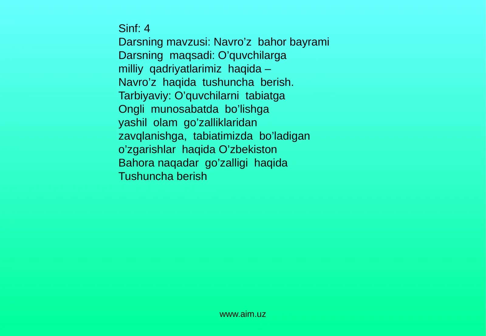 Navro’z bayrami haqida dars