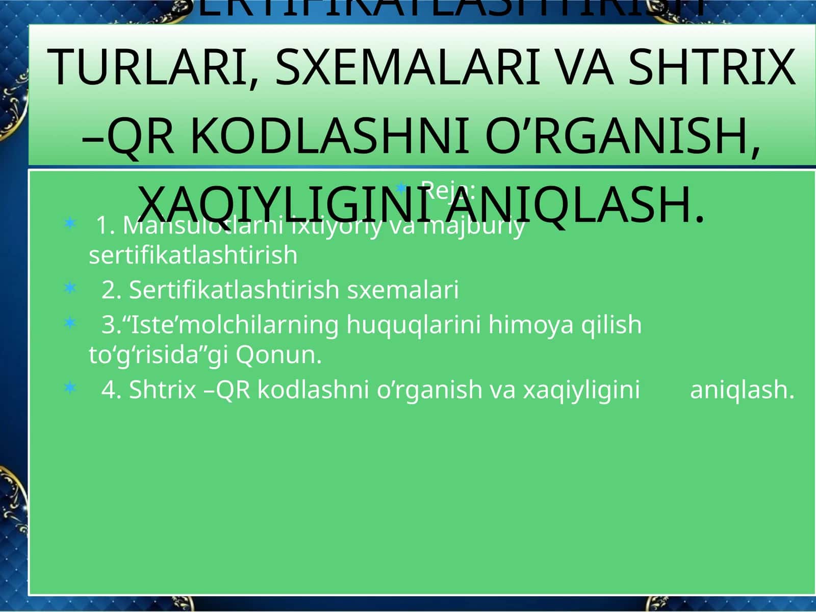 Sertifikatlashtirish Turu