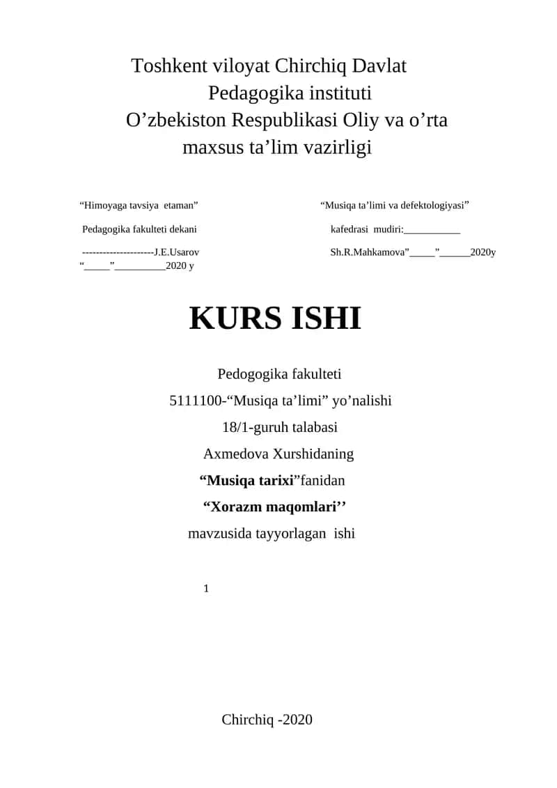 "Xorazm maqomlari"
