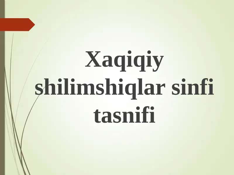 Xaqiqiyshilimshiqlar sinfitasnifi