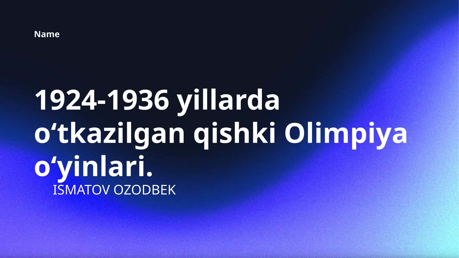 Qishki Olimpiya O'yinlari (1924-1936)