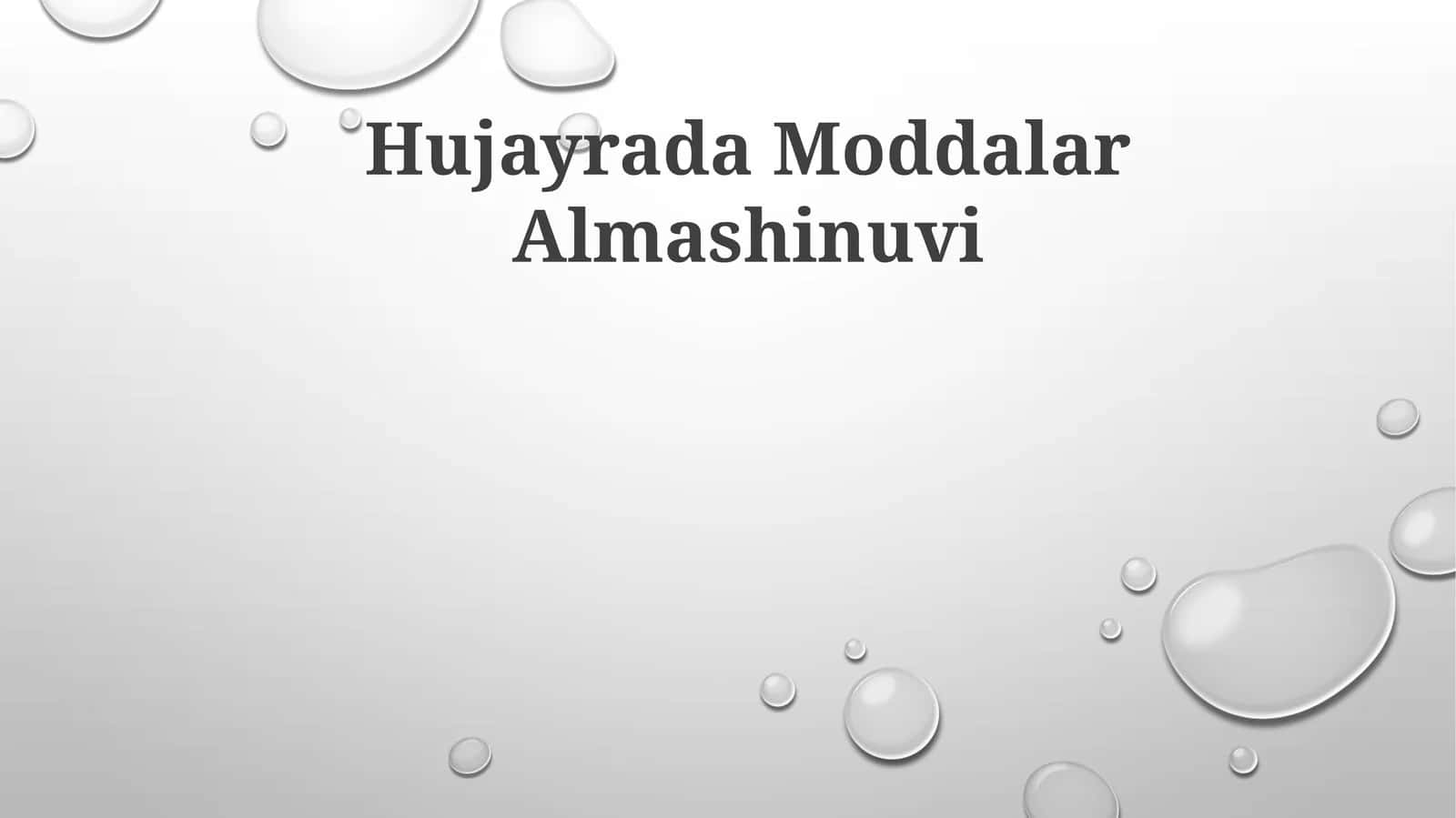 Hujayrada Moddalar Almashinuvi
