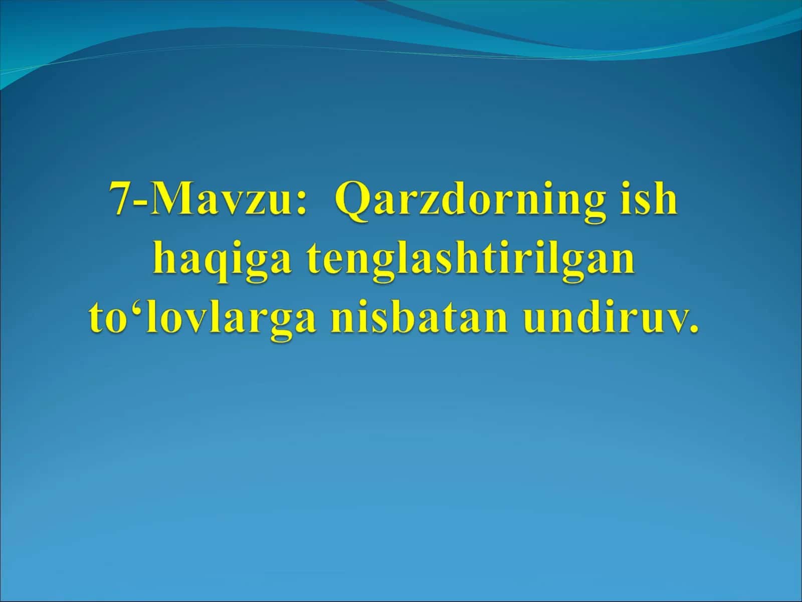 Undiruvni qarzdorning ish haqi va unga tenglashtirilgan to‘lovlarga qaratish va hisoblab chiqarish tartibi