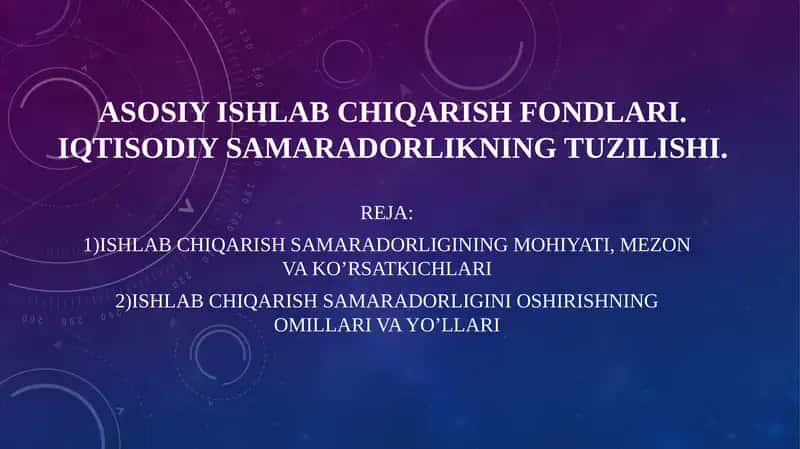 Ishlab chiqarish samaradorligi