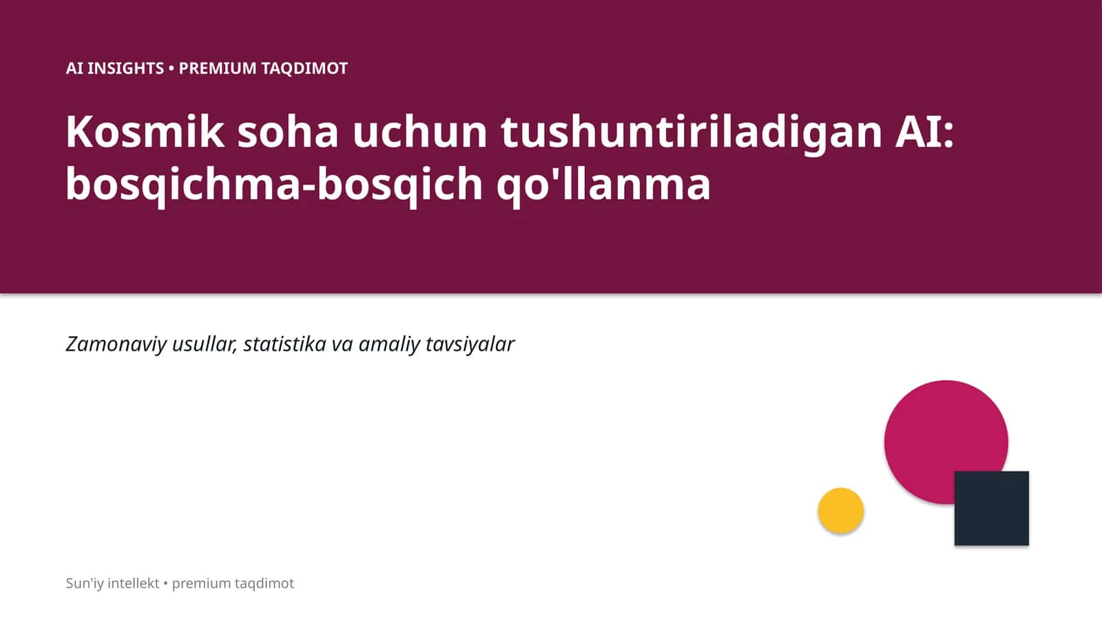 AI INSIGHTS • PREMIUM TAQDIMOT
