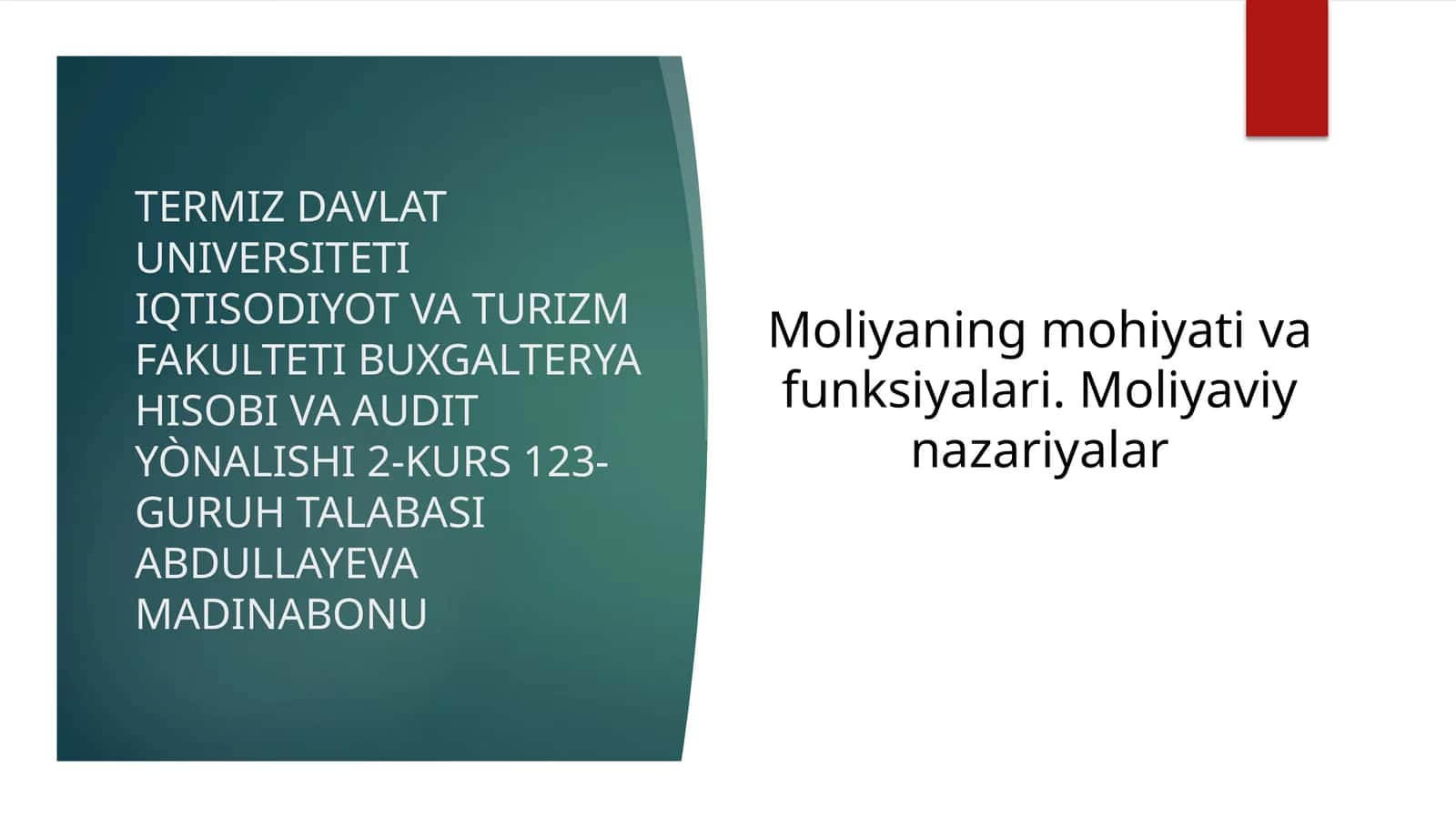 Moliyaning mohiyati va funksiyalari. Moliyaviy nazariyalar