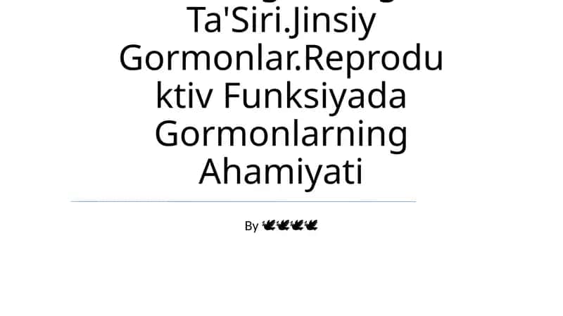 Ichki Sekretsiya Bezlari Fiziologiyasi
