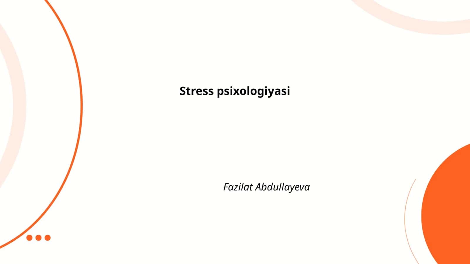 Stress psixologiyasi