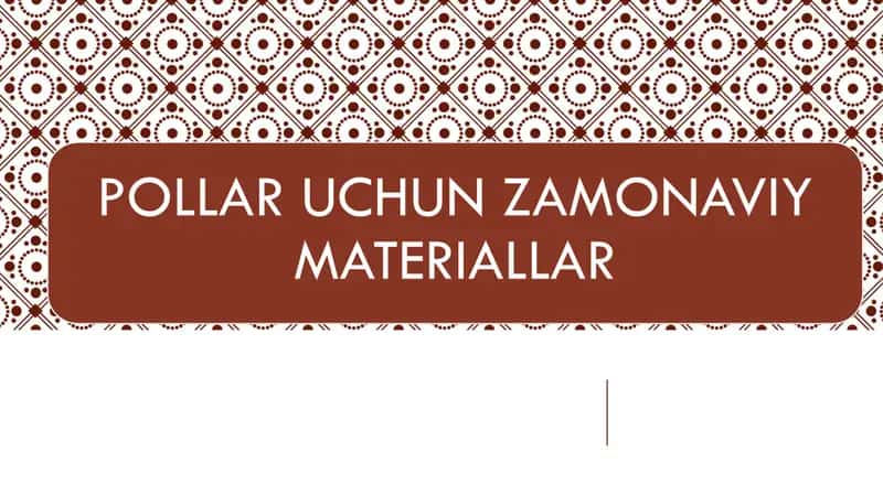 Zamonaviy materiallar