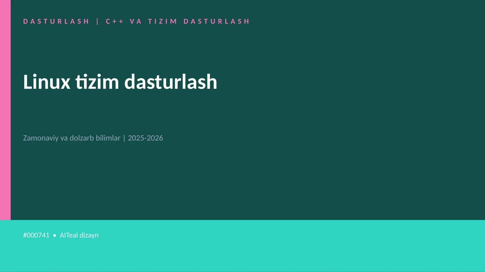 Linux tizim dasturlash