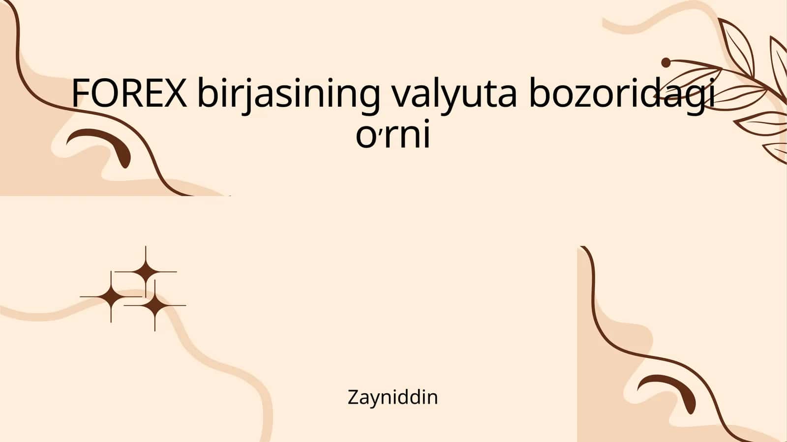 FOREX birjasining valyuta bozoridagi o'rni