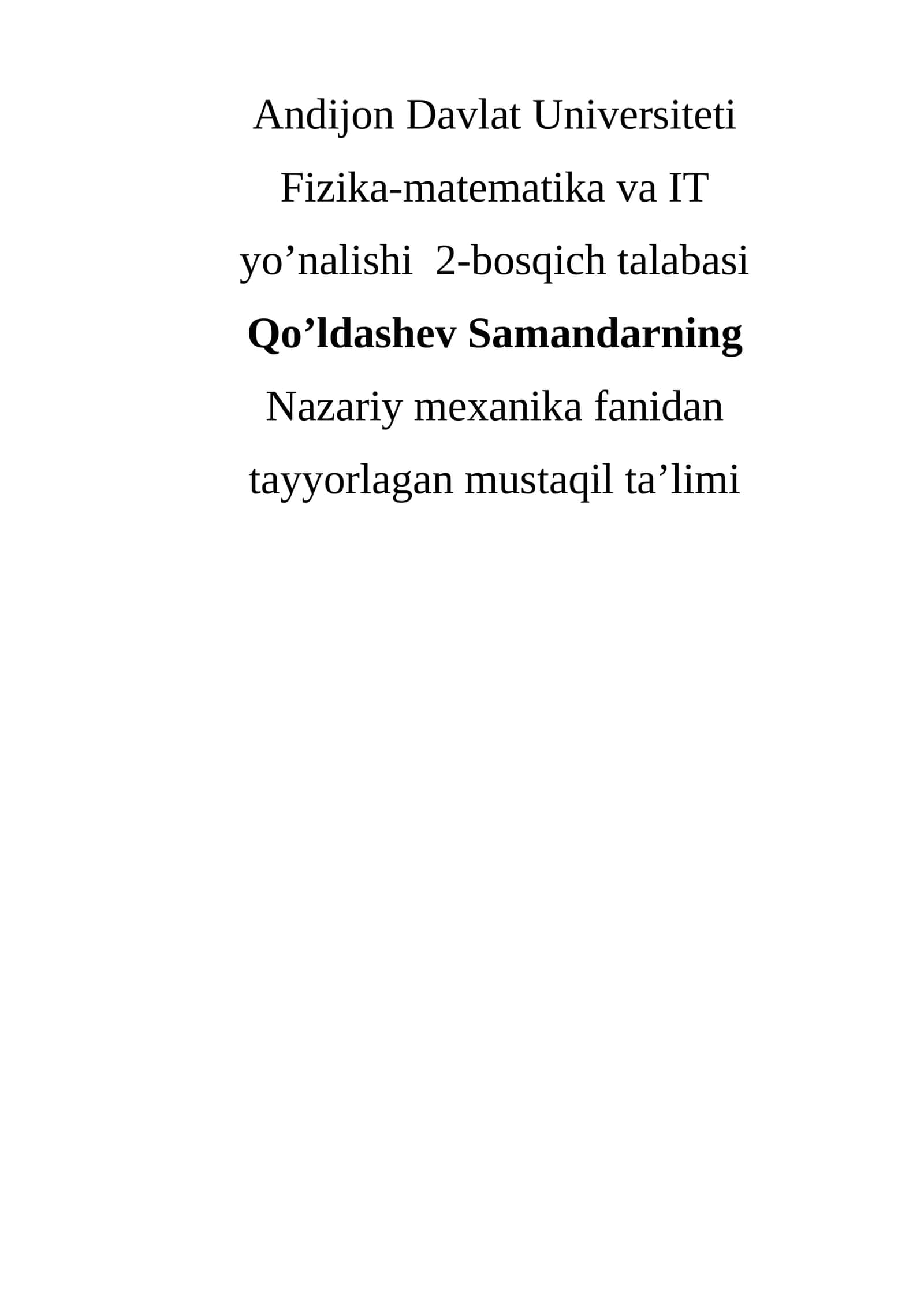 Moddiy nuqtaning erkin tebranma harakati