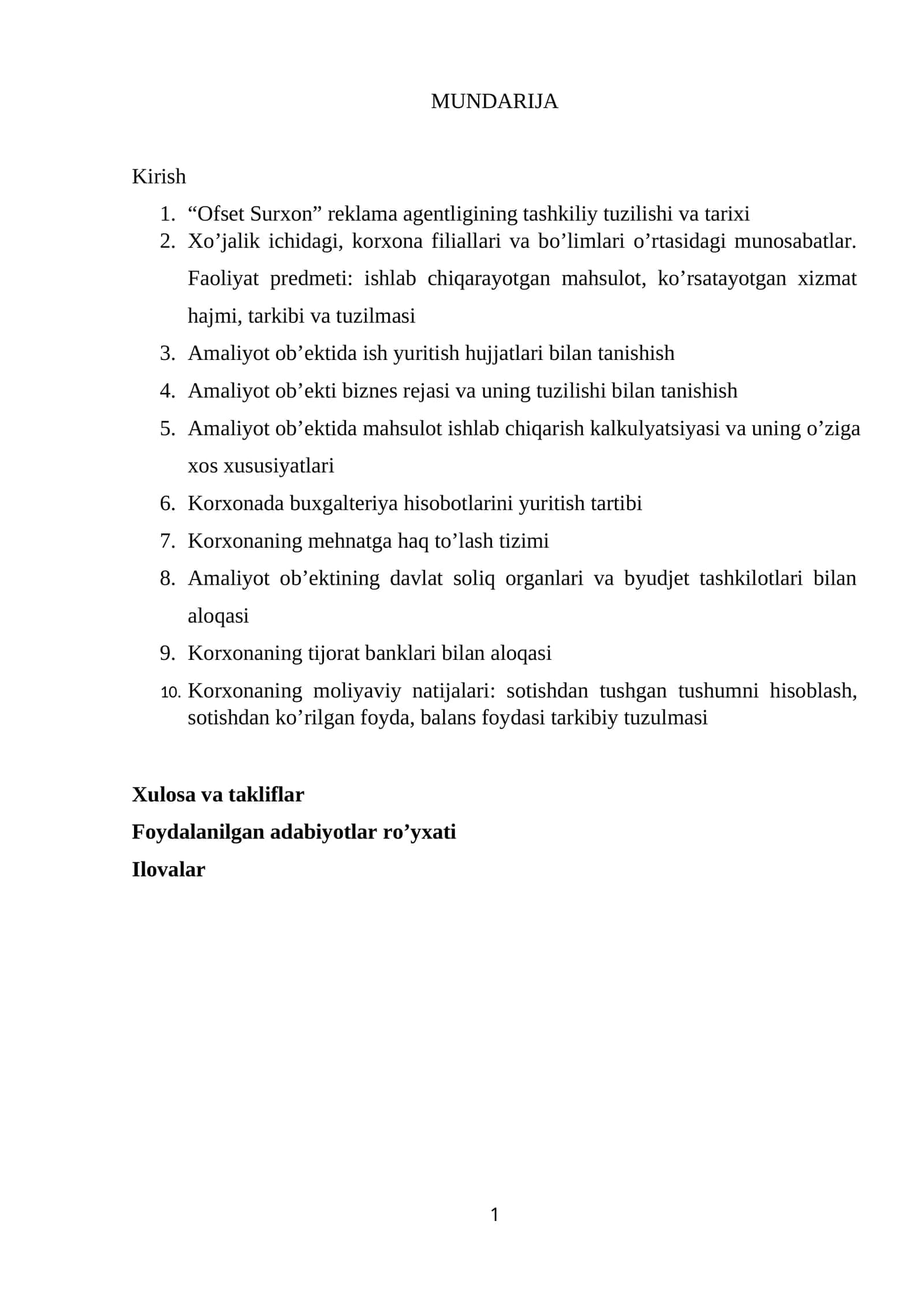 reklama agentligi amaliyot hisoboti