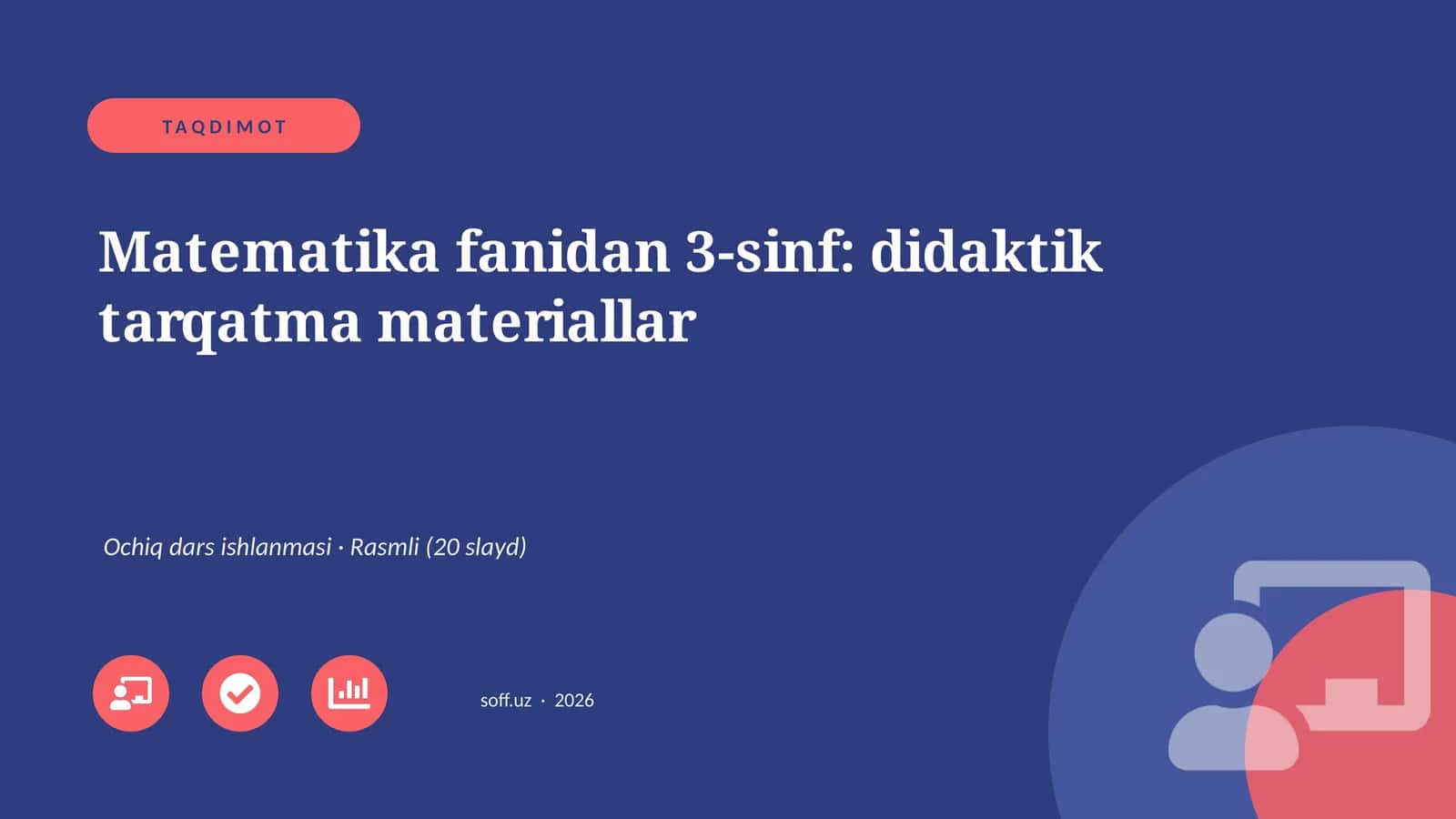 Matematika fanidan 3-sinf: didaktik tarqatma materiallar