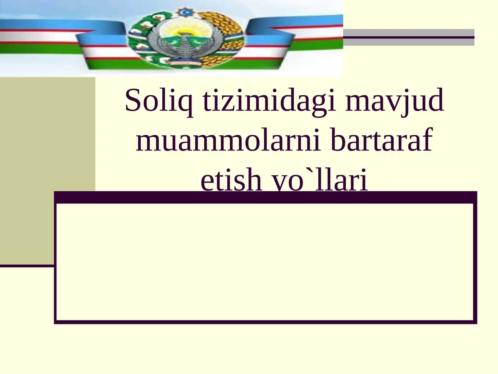 Soliq tizimidagi muammolar