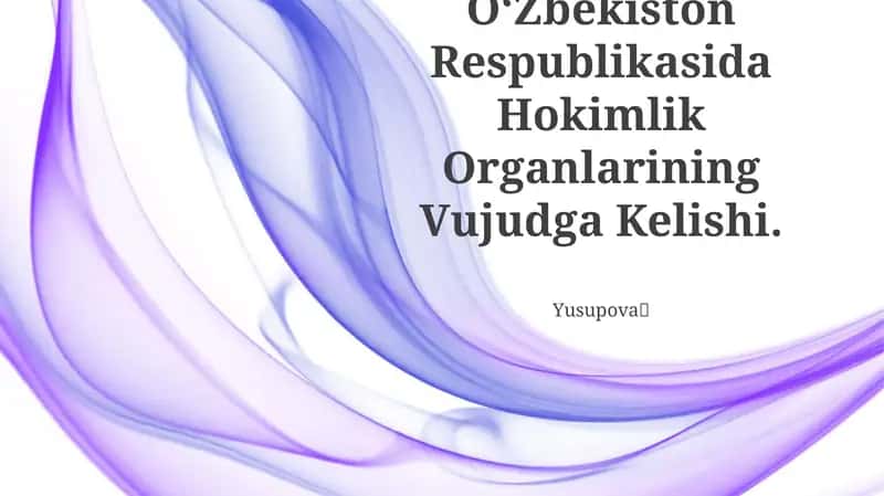 OʻZbekiston Respublikasida Hokimlik Organlarining Vujudga Kelishi
