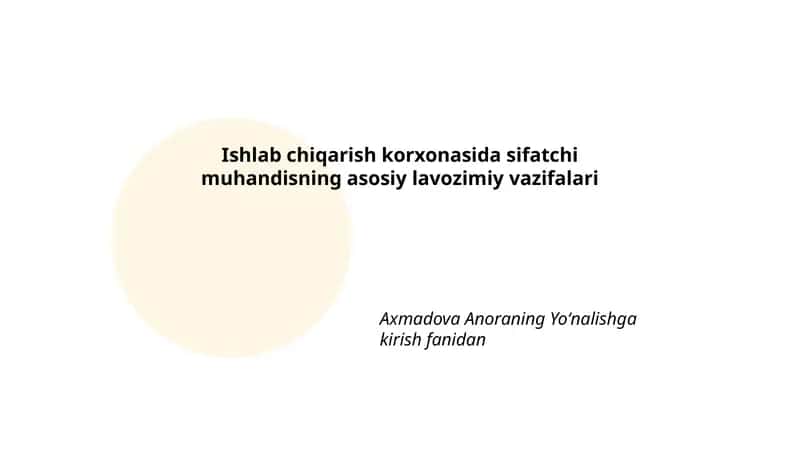 Sifat nazorati jarayonlari