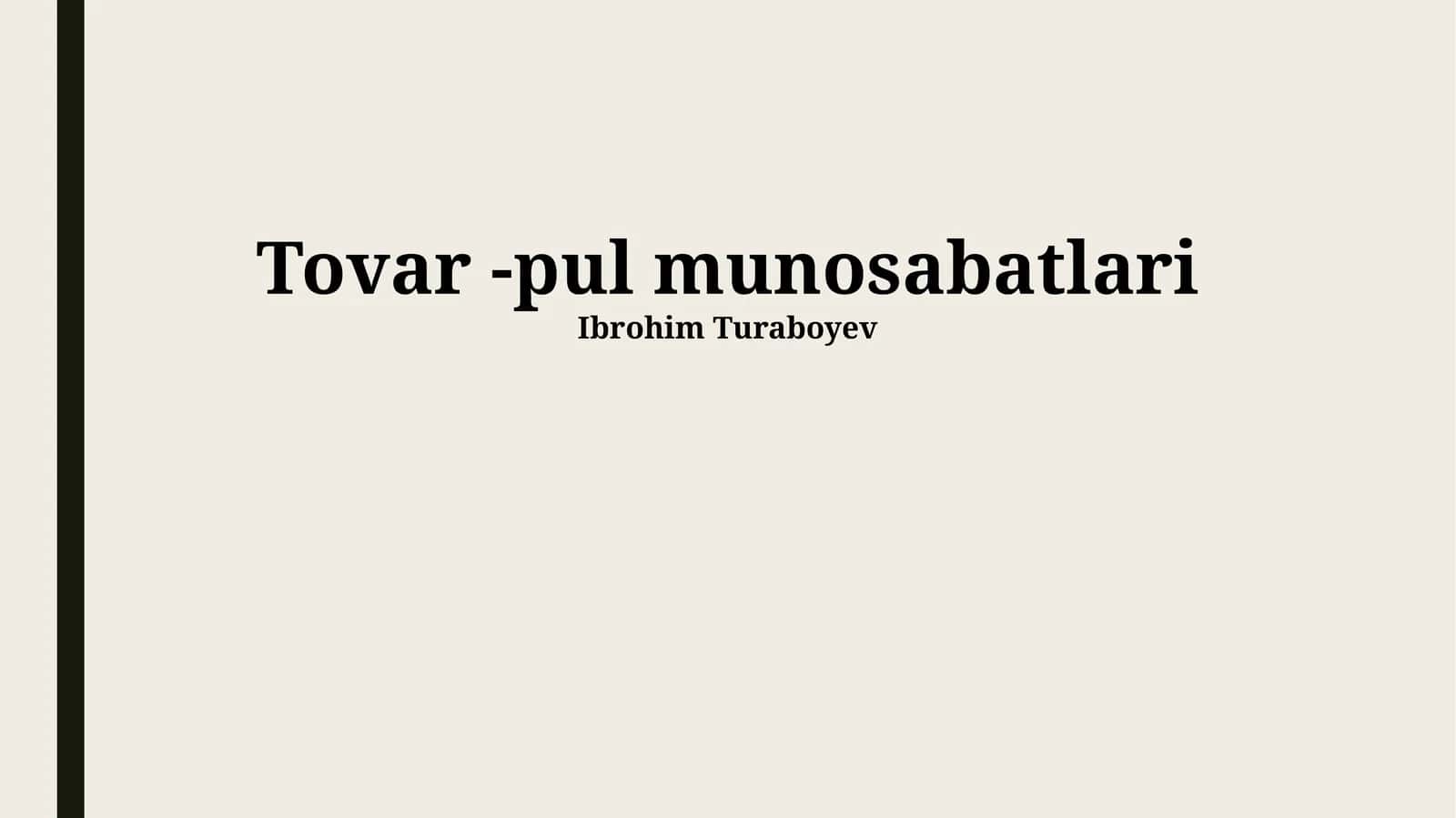 Kredit-pul munosabatlari