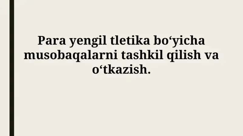 Para atletika musobaqalari qoidalari va reglamentlari