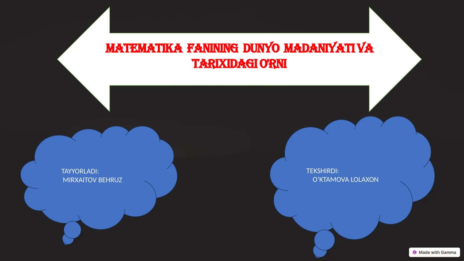 Matematika Fanining Dunyo Madaniyati va Tarixidagi O'rni